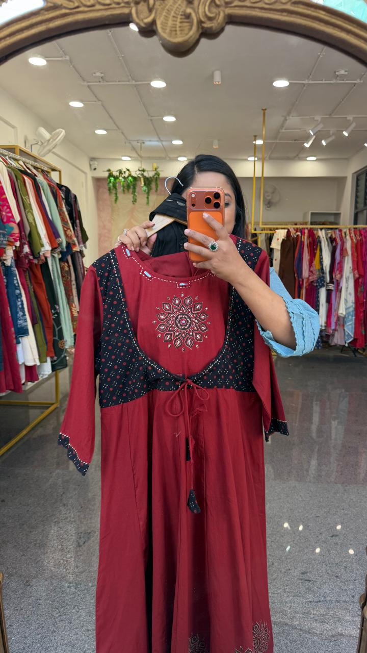 Super pretty jacket pattern full suit set in red