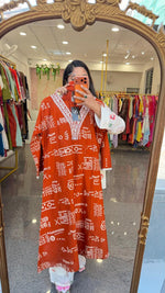 Orange cotton full suit set