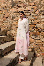 Designer premium Mul cotton ombré effect lining suit set in pink