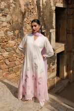 Designer premium Mul cotton ombré effect lining suit set in pink