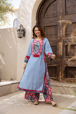Super smart premium cotton printed plazzo paired with smart kurta