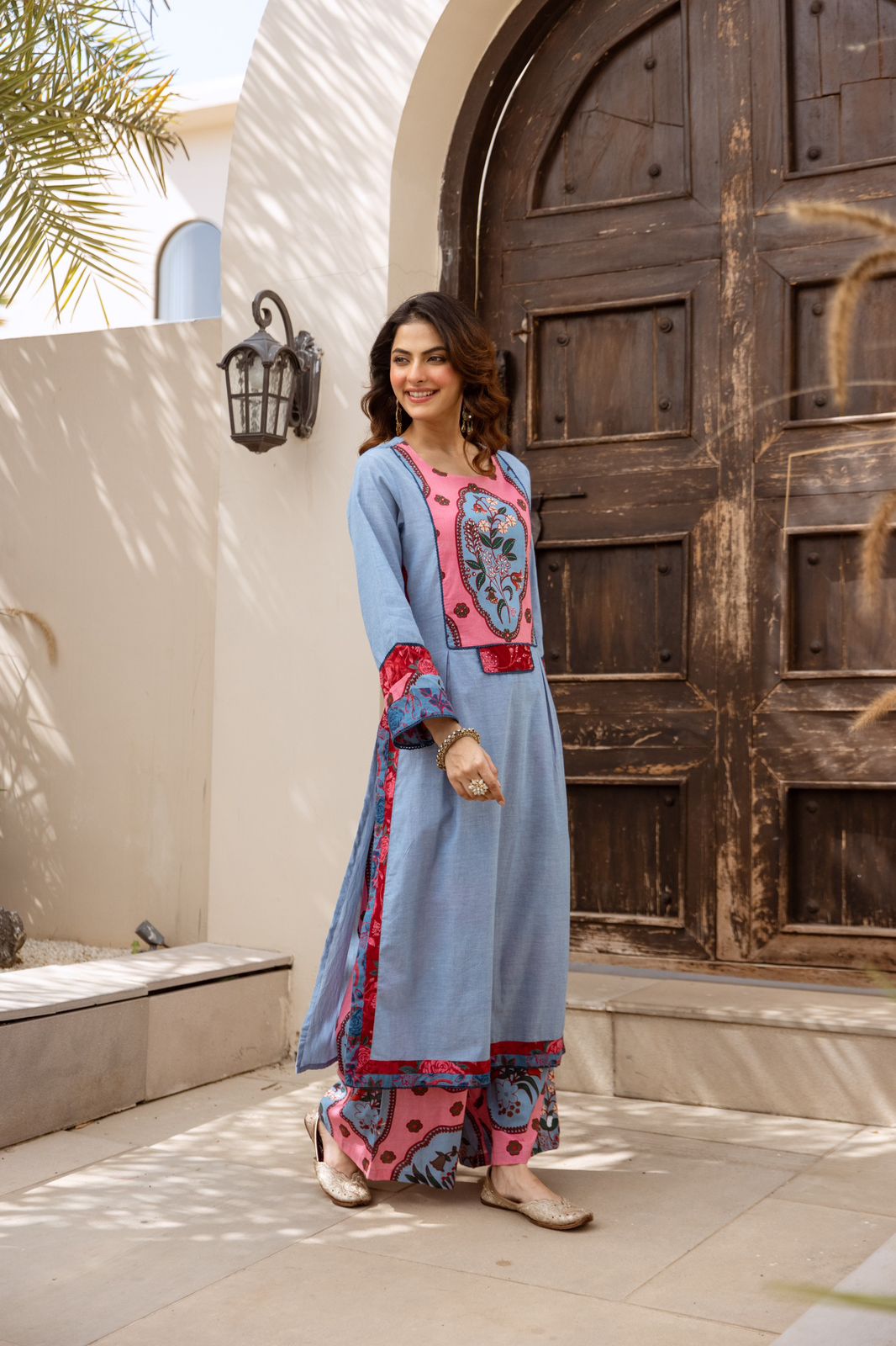 Super smart premium cotton printed plazzo paired with smart kurta