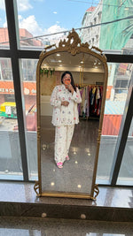 Premium chinon beautiful pearl detailing co ord set