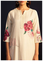 Linen cotton with githan work digital printed suit set