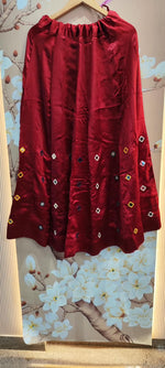Pretty gaji silk real mirror skirt in red