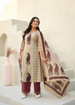Smart Pure cotton paisley print suit set