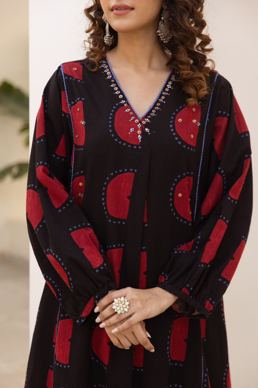 Super smart cotton polka dot kurta pant