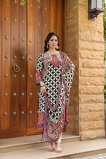 Pure crepe silk lining suit set in black