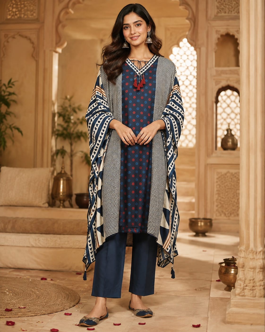 Pure crepe silk digital printed plazzo set