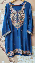 Super handwork premium chinon full suit set in Royal blue