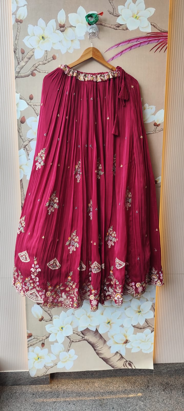 Premium crepe lehenga with heavy hand work