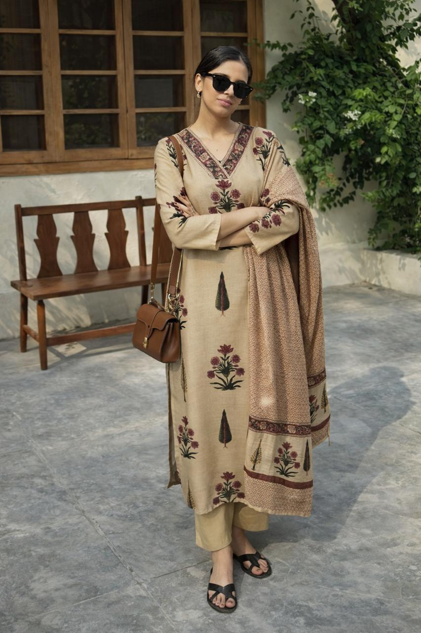 Premium Linen Mughal suit set