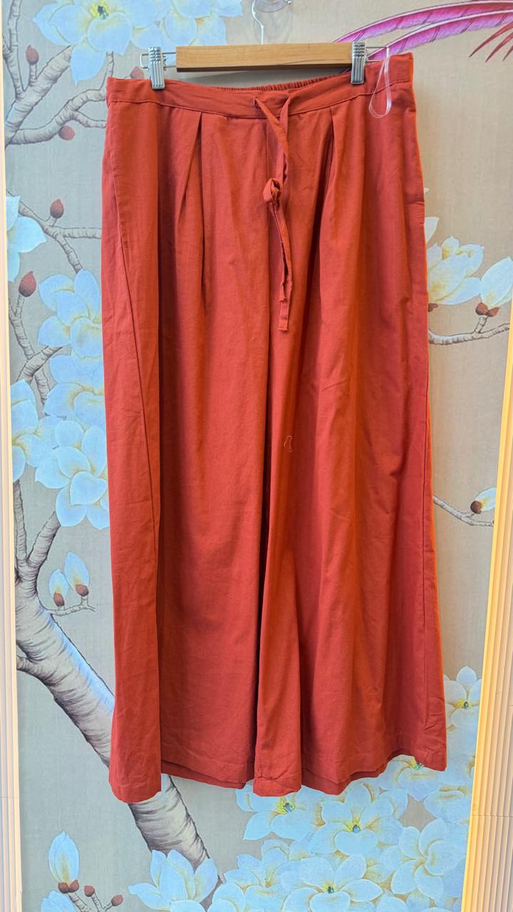 Pure cotton embroidered suit set in orange