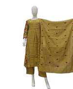 Pure Mul chanderi with lining embroidered suit set