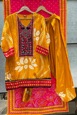Pretty dola silk yellow n pink suit set paired with farshi salwar