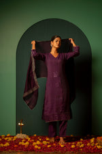 Soft modale purple full suit set (for actual colour refer video)