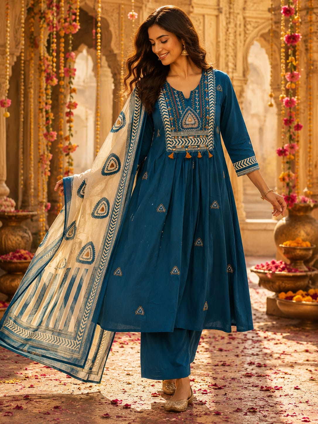 Super premium cotton with embroidery and pretty dupatta