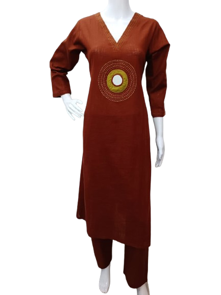 Pure cotton real mirror kurta pant