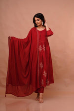 Pure mul cotton embroidered lining suit set