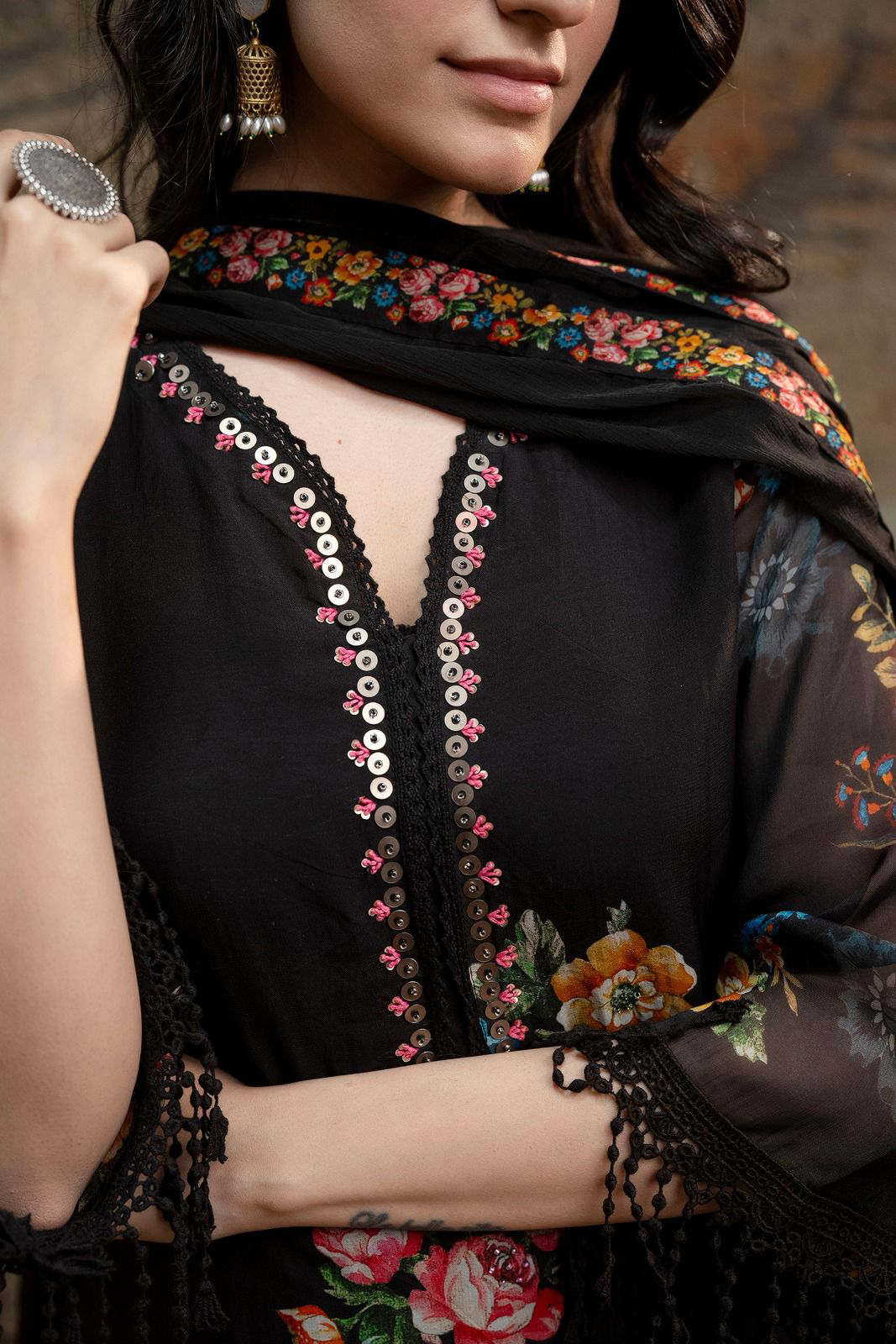 Pure orgenza digital printed stylish suit set