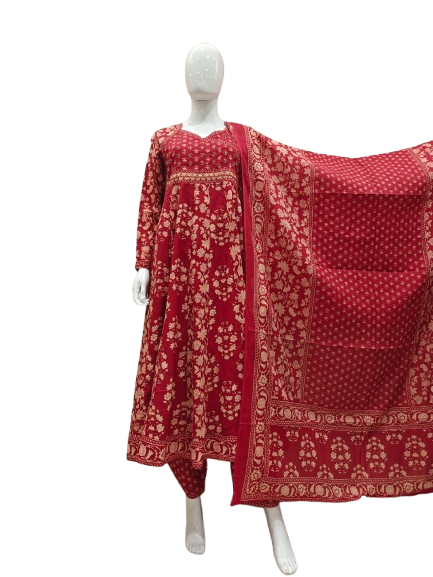 Beautiful Anarkali cotton suit set