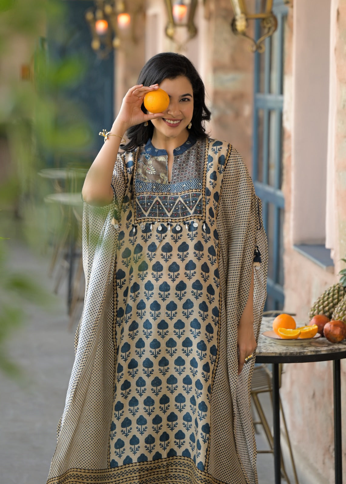Pretty Mul silk kaftan set