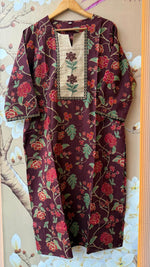 Pretty Kalamkari suit set in wine