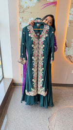 Premium chinon with zardosi handwork in full suit