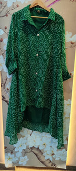 Pretty georgette in green Co ord