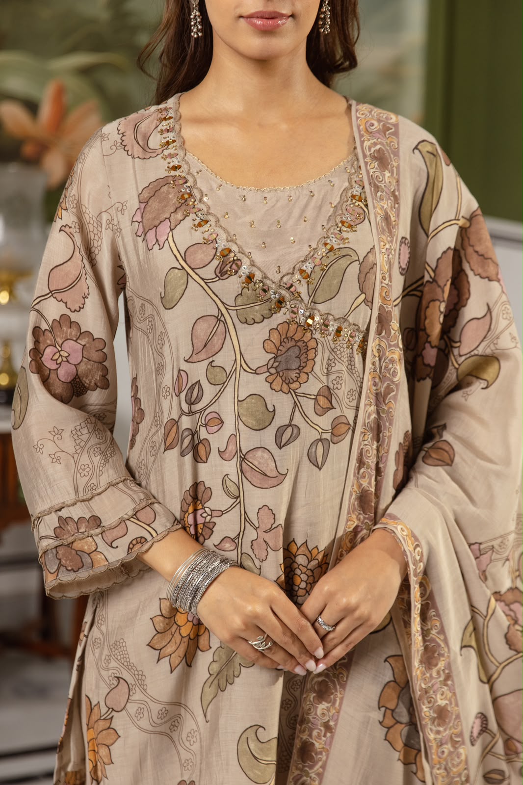 Super pretty Modale Kalamkari farshi salwar suit set (advisable to go for a size up)
