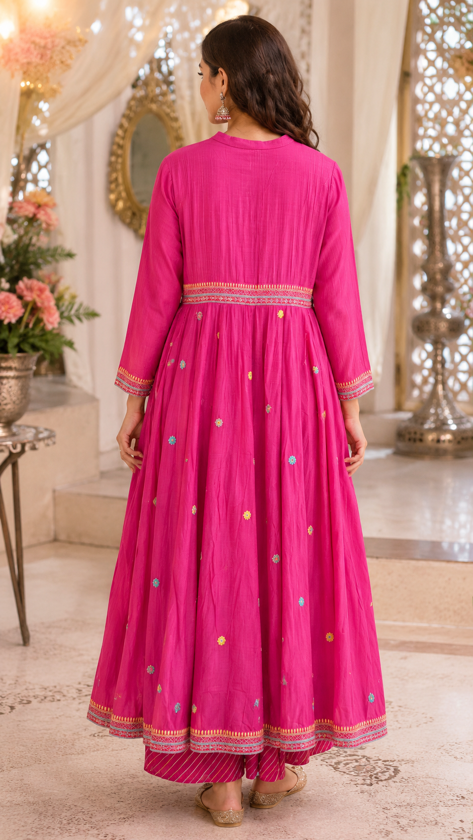 Premium Mul chanderi layered gown
