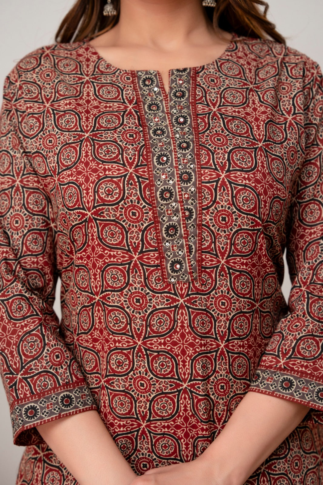 Pure cotton ajrakh skirt set