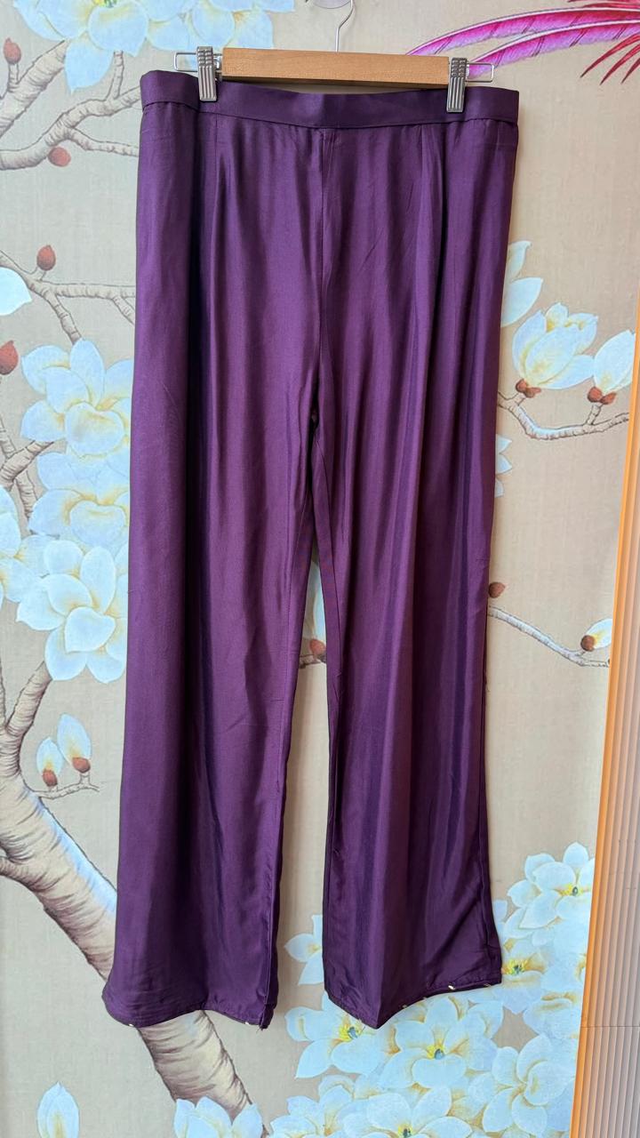 Pure crepe lining suit set in purple