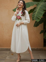 Smart cotton embroidered dress