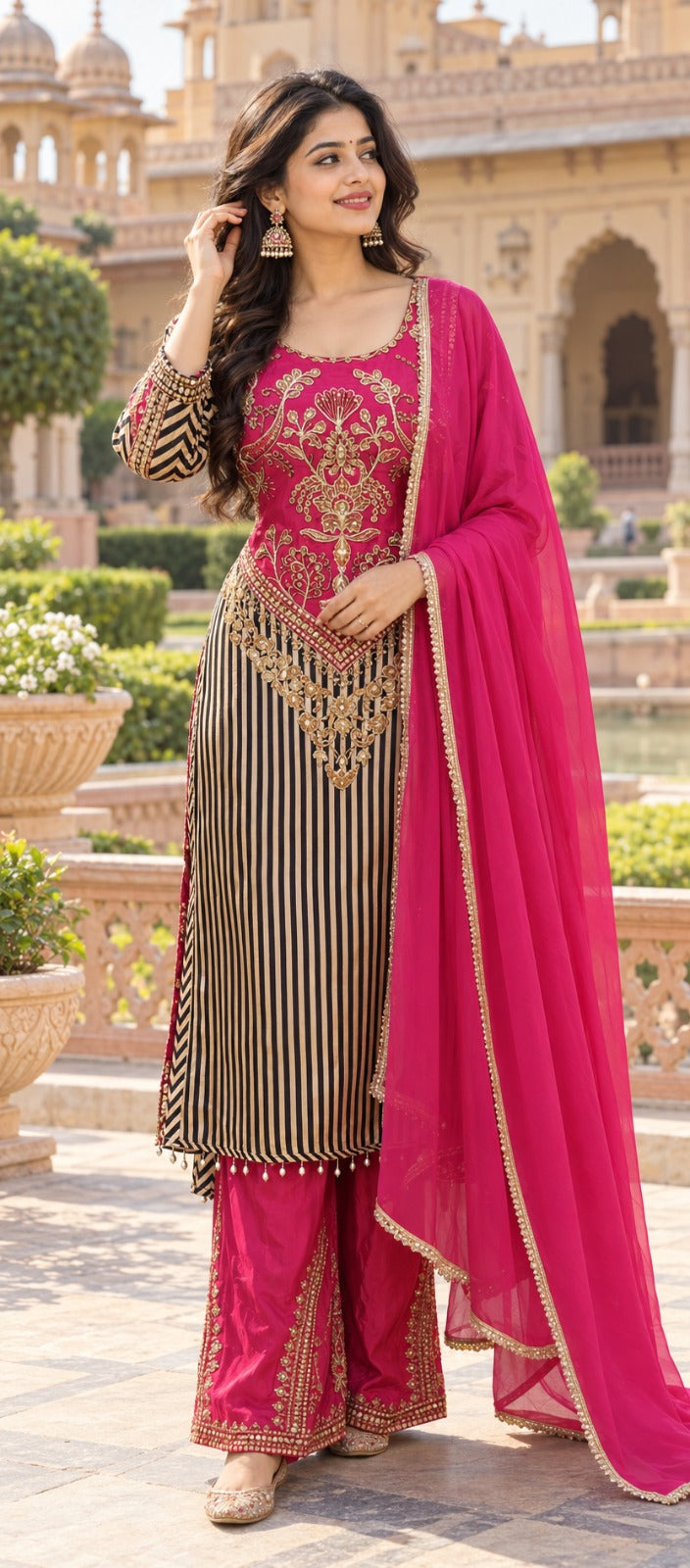 Pretty crepe lining suit set