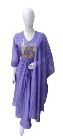 Pure mul Chanderi suit set