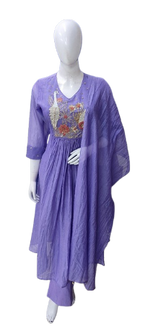 Pure mul Chanderi suit set