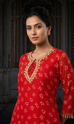Red georgette plazzo full suit set