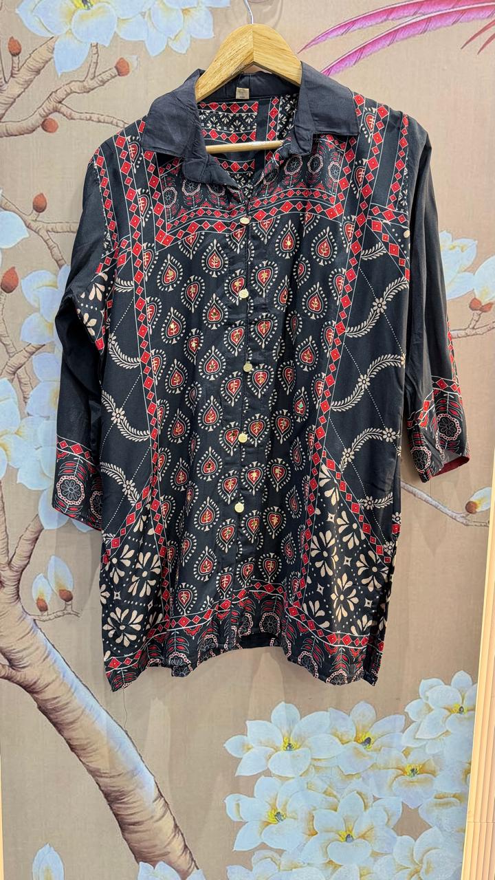 Super pretty ajrakh co ord set in black