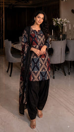 Super pretty real mirror detailing farshi salwar suit set in black