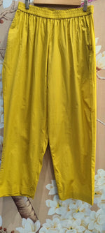 Line Cotton Kurta Pant in Yellow