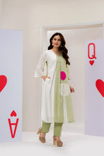 Designer premium cotton lining kurta pant in green