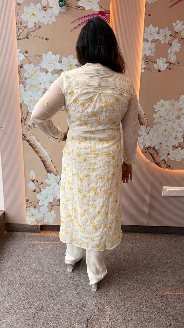 Premium Mul Chanderi embroidered with inner