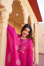 Wow embroidered mul cotton Anarkali suit set !