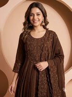 Pretty cutwork mulchanderi Anarkali full suit