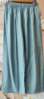 Pretty Mul chanderi with pretty hand work on sleeves suit set in ice blue