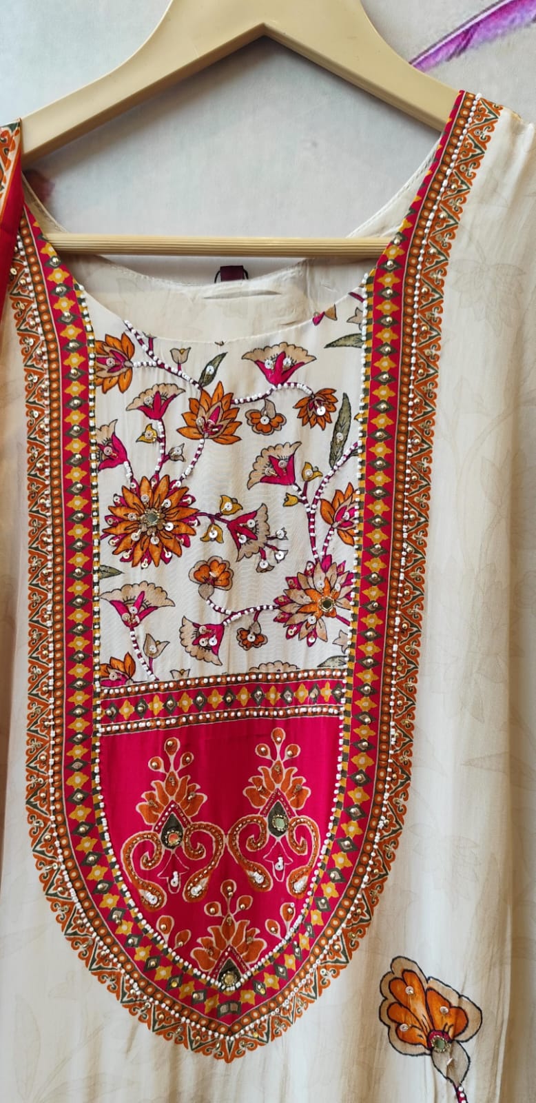 Pure crepe Kalamkari suit set with lining