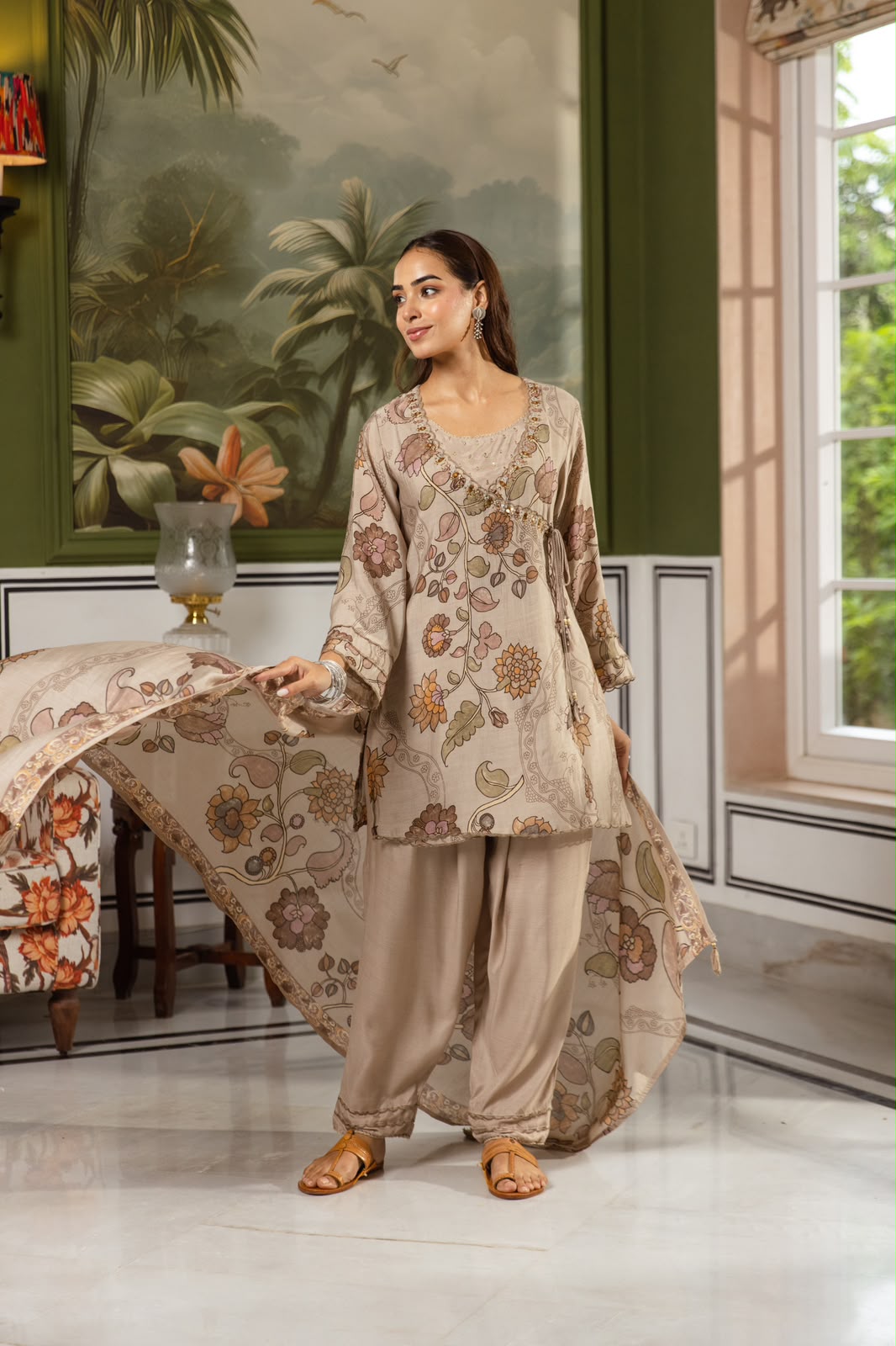 Super pretty Modale Kalamkari farshi salwar suit set (advisable to go for a size up)