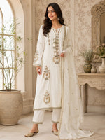 Super rich and premium zari embroidered Mul lining suit set