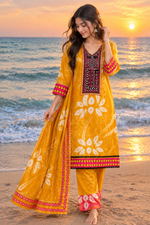 Pretty dola silk yellow n pink suit set paired with farshi salwar